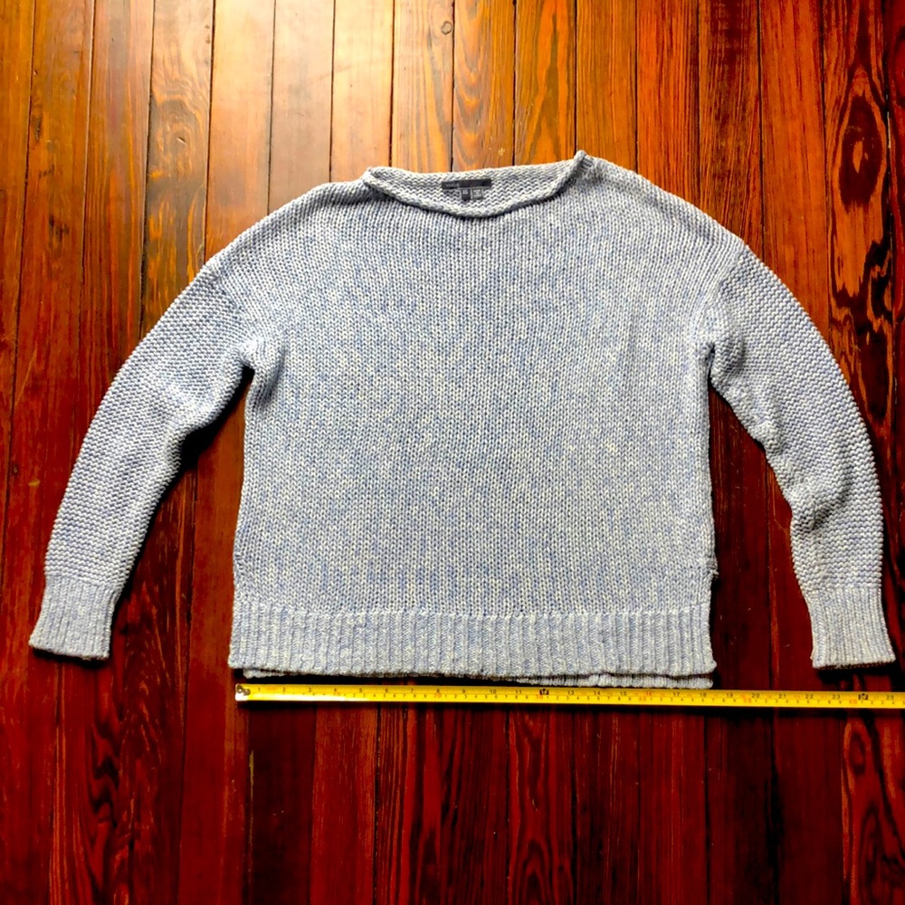 Baby blue, boxy, cozy, cotton sweater